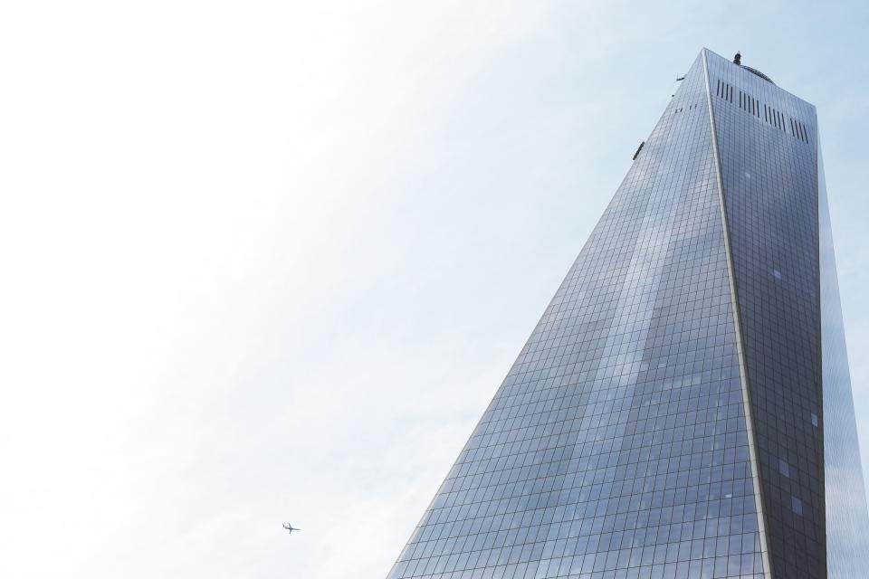 A glass-fronted office building