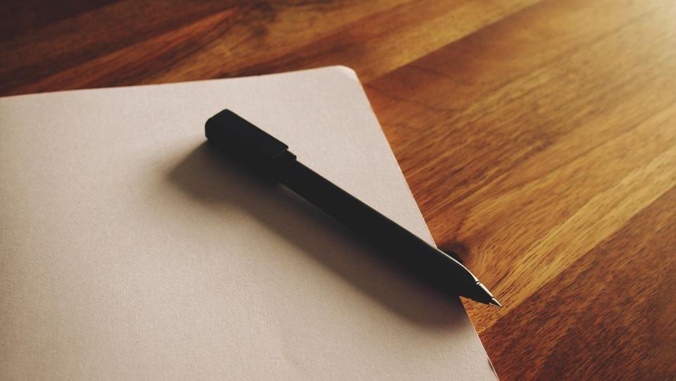 Blank paper on a working table